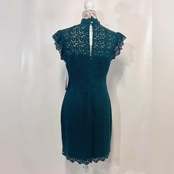 CECE Hunter green lace mini dress size 4. - Picture 6 of 13